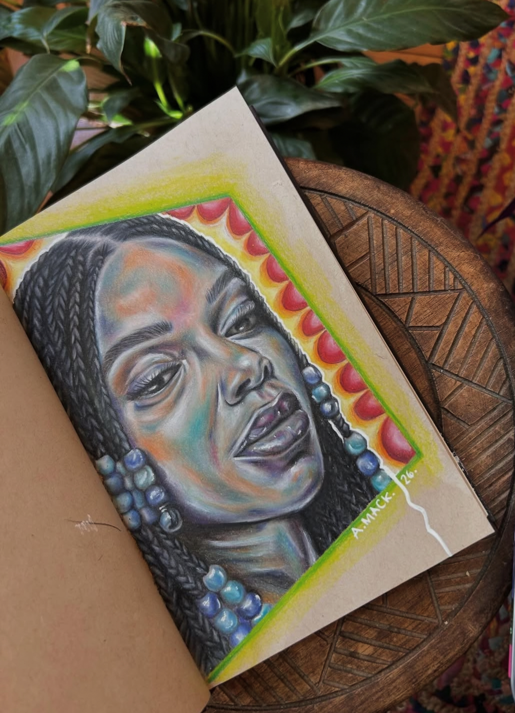 Colored pencil portrait by Ayana Mack — the kind of original work you'll find on FrontStreet